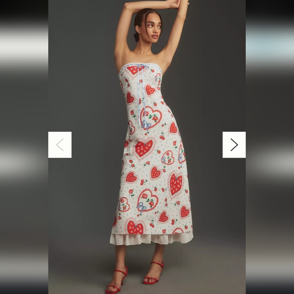 NWOT" For Love & Lemons Daisy Mae Strapless Midi Dress - Picture 2 of 9